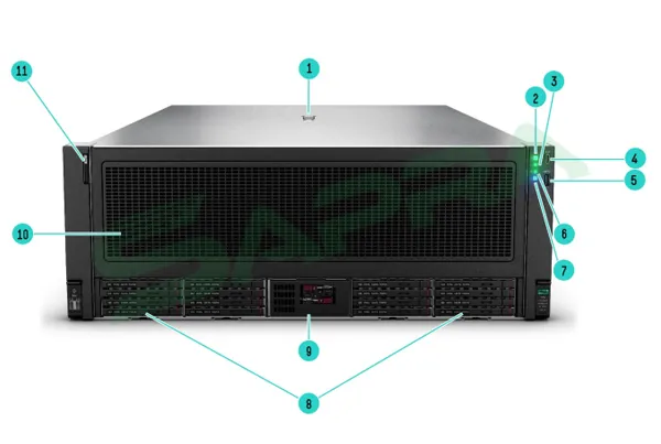HPE DL380a G12- Front view- 8SFF Drives