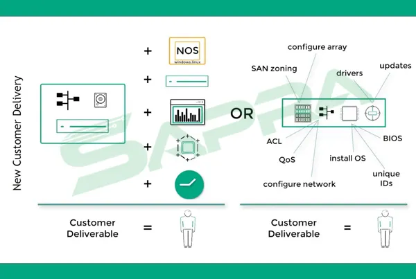Composable Infrastructure vs Traditional IT Diagram