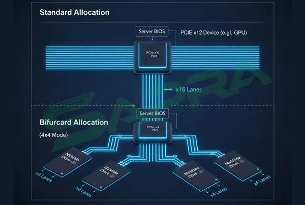 تقسیم‌بندی PCIe و تخصیص انعطاف‌پذیر Lane برای NVMe