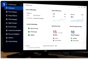 داشبورد مدیریت متمرکز FortiManager در دیتاسنتر